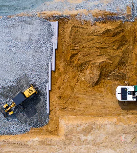 vue aérienne d'un chantier